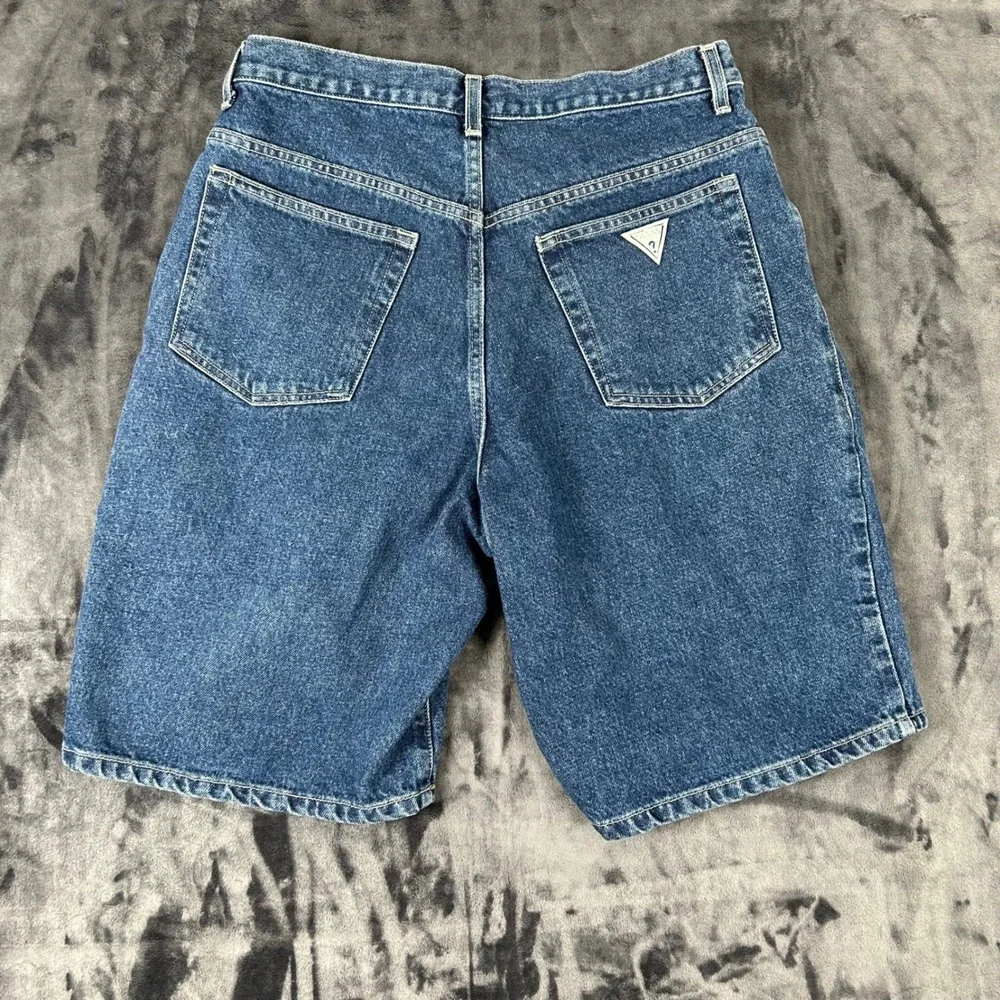 Vintage Guess Jeans Denim Shorts Mens 33 Blue  90s High Rise Double Button